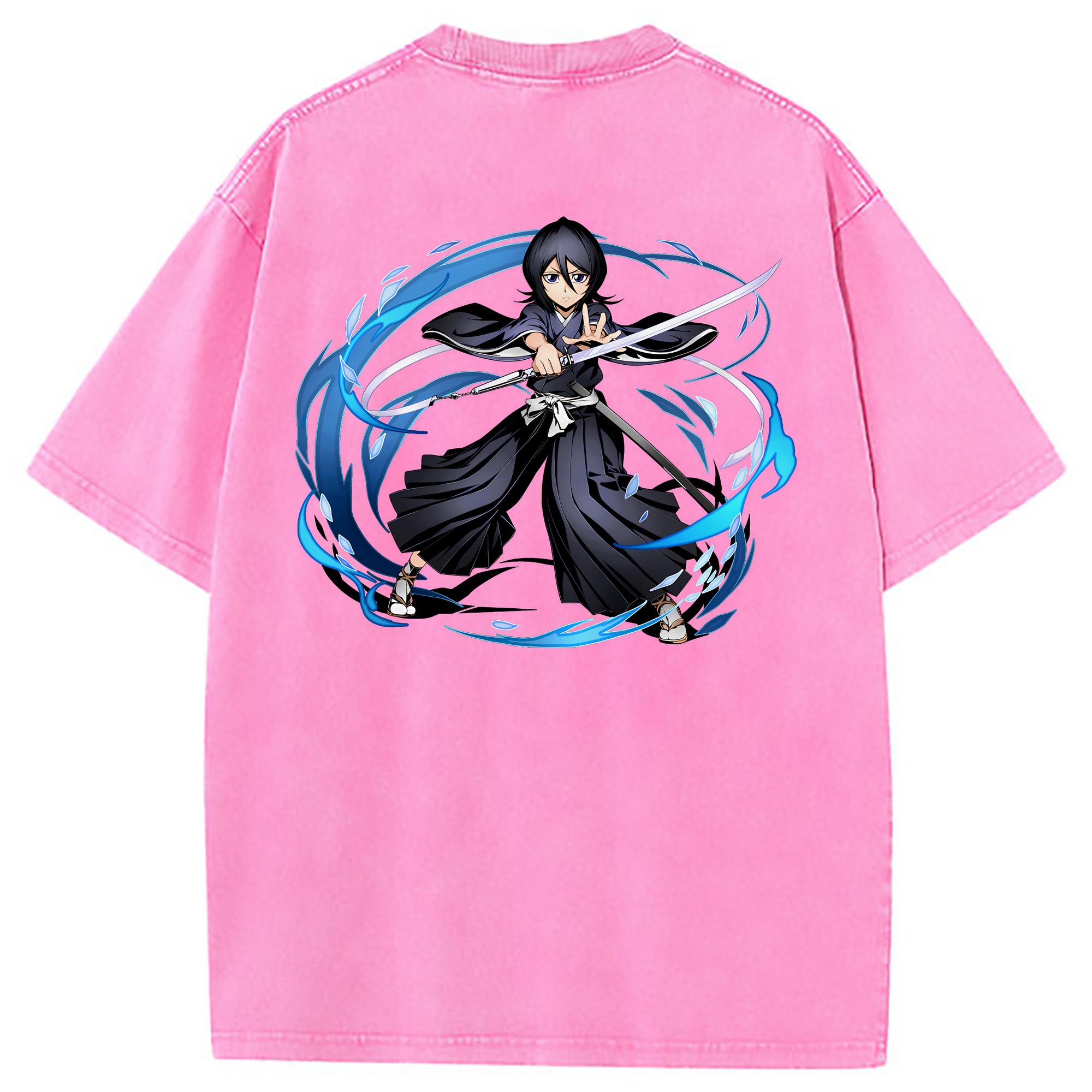 （画像用） ブリーチ 朽木ルキア BLEACH Kuchiki Rukia 綿100% ヴィンテージ風 半袖Tシャツ（背面プリント）